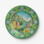 シチリアグリーン:メラミン紙プレート ペーパープレート (正面)