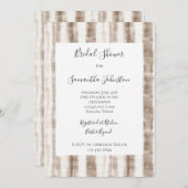 シチリアサマークリームブラウンストライプブライダルシャワー 招待状 (正面/裏面)