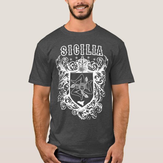 シチリアシチリートリナクリアデザイン Tシャツ (正面)