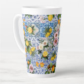シチリアスタイルタイル花とレモン カフェラテマグ (左アングル)