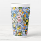 シチリアスタイルタイル花とレモン カフェラテマグ (正面)