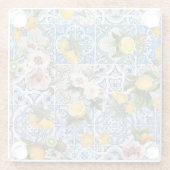 シチリアスタイルタイル花とレモン ガラスコースター (裏面)