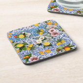 シチリアスタイルタイル花とレモン コースター (左側)