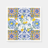 シチリアスタイル、サマーアート スタンダードカクテルナプキン (正面)