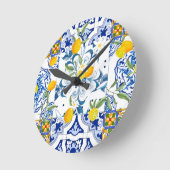 シチリアスタイル、サマーアート ラウンド壁時計 (傾斜)