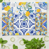 シチリアスタイル，マジョリカ，レモン      キッチンタオル (折り畳み)