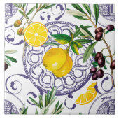 シチリアスタイル，マジョリカ，レモン タイル (正面)