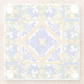 シチリアスタイル，マジョリカ，夏，カラフルパターン  ガラスコースター (裏面)