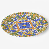 シチリアスタイル，マジョリカ，夏，カラフルパターン   ペーパープレート (アングル)