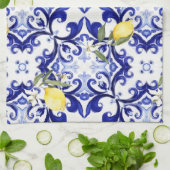 シチリアスタイル、レモン、マジョリカ キッチンタオル (折り畳み)