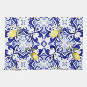 シチリアスタイル、レモン、マジョリカ キッチンタオル (横)