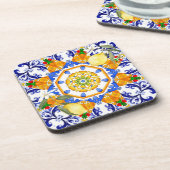 シチリアスタイル、レモン、マジョリカ コースター (左側)