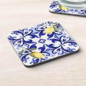 シチリアスタイル、レモン、マジョリカ コースター (左側)
