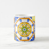 シチリアスタイル、レモン、マジョリカ コーヒーマグカップ (中央)