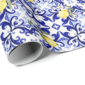シチリアスタイル、レモン、マジョリカ ラッピングペーパー (ロールコーナー)