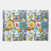 シチリアスタイル、夏のアート、レモンのエプロン キッチンタオル (横)