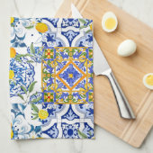 シチリアスタイル，夏の芸術 キッチンタオル (四つ折り)