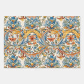 シチリアセラミックスフローラタイル装飾紙 ラッピングペーパーシート (正面)