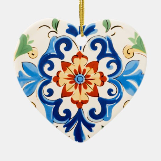 シチリアタイル模様 セラミックオーナメント (正面)