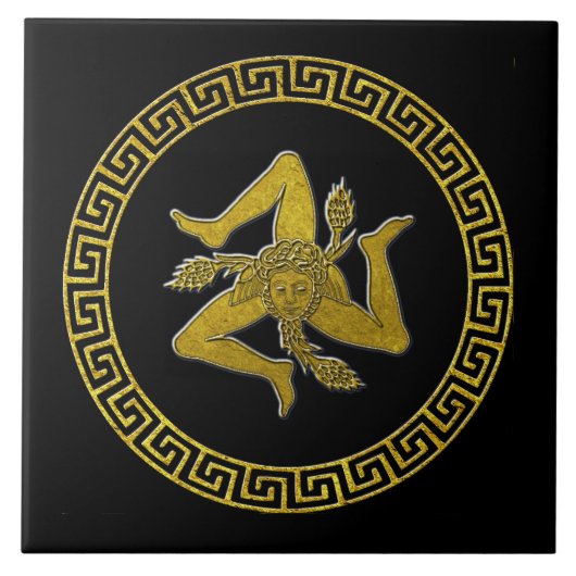 シチリアトリナクリアとギリシャ鍵 タイル (正面)