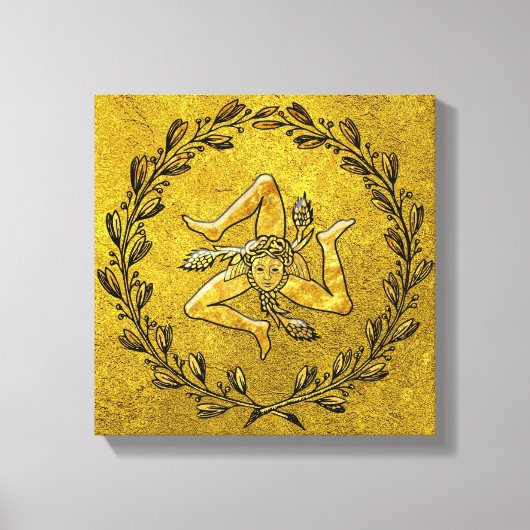 シチリアトリナクリアオリーブリースイン金ゴールド キャンバスプリント (正面)