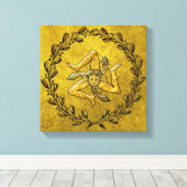 シチリアトリナクリアオリーブリースイン金ゴールド キャンバスプリント (インサイチュ (ウッドフロア))