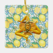 シチリアトリナクリアフラワーレモンシチリーイタリアフローラ セラミックオーナメント (正面)