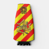 シチリアトリナクリアレッドイエローストライプ ボトルクーラー (正面)