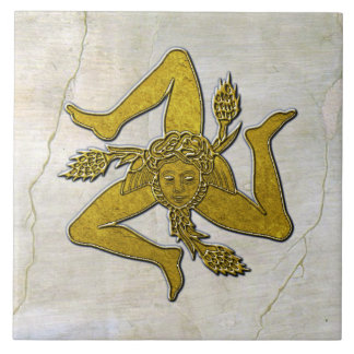 シチリアトリナクリア金ゴールドオンフレスコパターン タイル