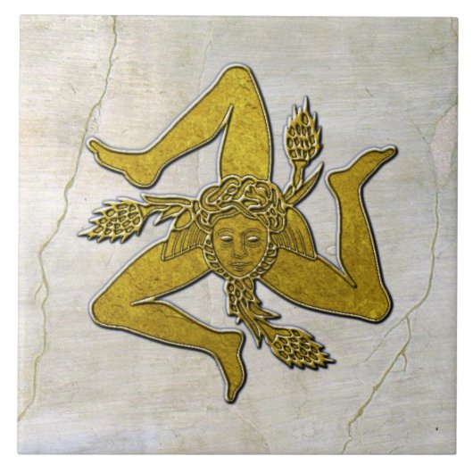 シチリアトリナクリア金ゴールドオンフレスコパターン タイル (正面)