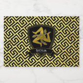 シチリアトリナクリア金ゴールドギリシャ鍵 リキュールボトルラベル (シングルラベル)