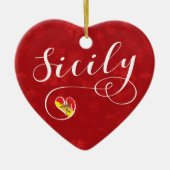 シチリアハート、クリスマスツリーオーナメント、シチリア セラミックオーナメント (正面)