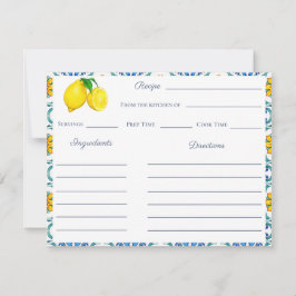 シチリアブライダルシャワーレシピ手順 ノートカード