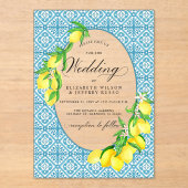 シチリアブルータイルサマーレモンボホ結婚ズ アクリル招待状 (正面)
