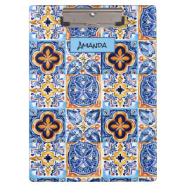 シチリアブルー白地中海の陶瓦 クリップボード