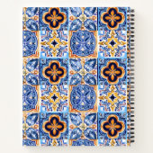 シチリアブルー白地中海の陶瓦 ノートブック (裏面)