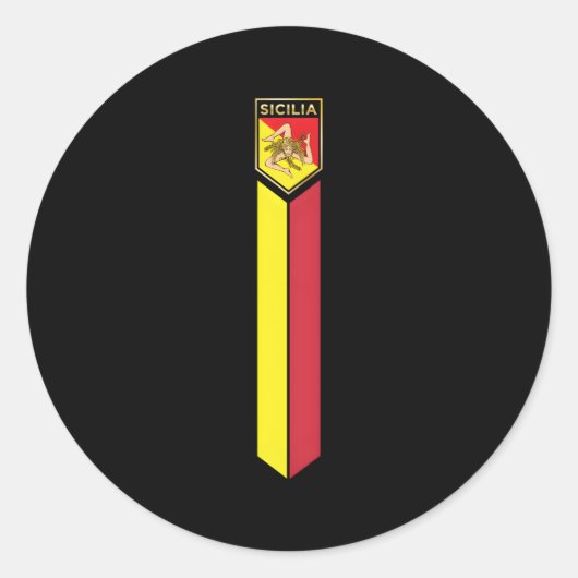 シチリアプライドシチリア国旗のジャージースタイル ラウンドシール (正面)