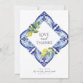 シチリアマジョリカサンキューカード – レモンデザイン 招待状 (正面)