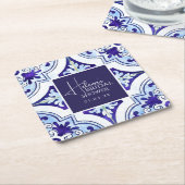 シチリアマジョリカスクエアコースター – レモンテーマ スクエアペーパーコースター (アングル)