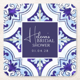 シチリアマジョリカスクエアコースター – レモンテーマ スクエアペーパーコースター