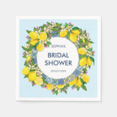 シチリアマジョリカタイルフローラリーレモンガーランド スタンダードカクテルナプキン (正面)