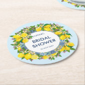 シチリアマジョリカタイルフローラリーレモンガーランド ラウンドペーパーコースター (アングル)