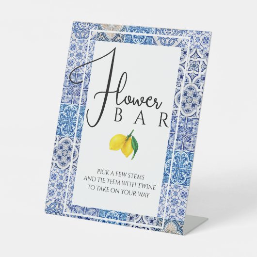 シチリアマジョリカバーサインイタリアン – レモンデコール 台座サイン (正面)