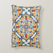シチリアマジョリカラフルカタイル模様 アクセントクッション (裏面(縦))