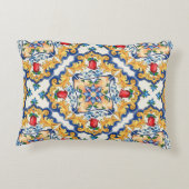 シチリアマジョリカラフルカタイル模様 アクセントクッション (裏面)