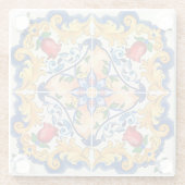 シチリアマジョリカラフルカタイル模様 ガラスコースター (裏面)