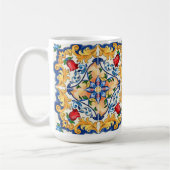 シチリアマジョリカラフルカタイル模様 コーヒーマグカップ (左)