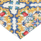 シチリアマジョリカラフルカタイル模様 ショートテーブルランナー (コーナー)