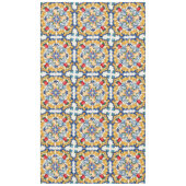 シチリアマジョリカラフルカタイル模様 テーブルクロス (正面)