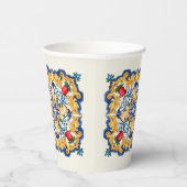 シチリアマジョリカラフルカタイル模様 紙コップ (右)